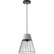 Canada 1 Light 10 inch Grey/Black Single Pendant Lighting Ceiling Light
